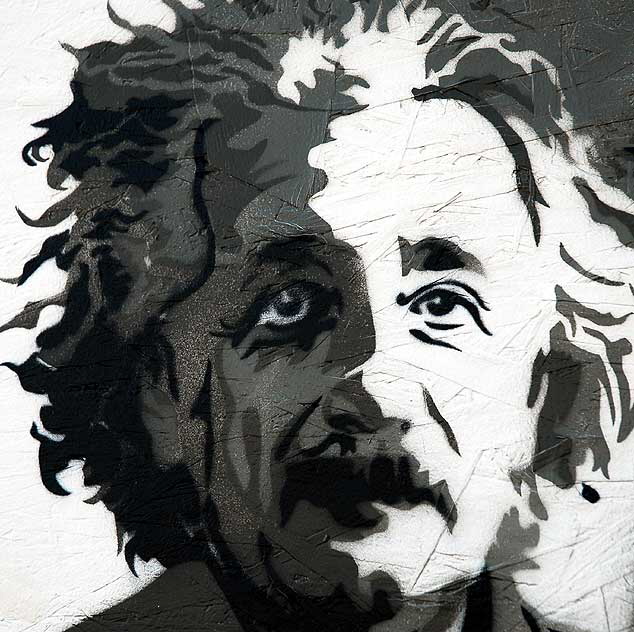 Einstein graphic, Spaulding at Melrose Avenue