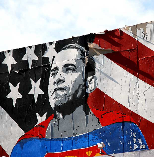 Obama graphic in tatters, Spaulding at Melrose Avenue