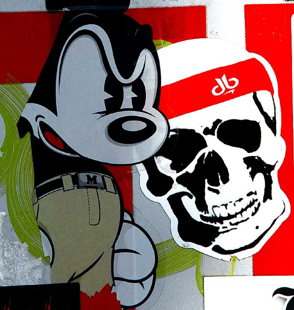 Sticker - angry Mickey Mouse and Skull