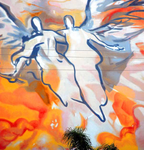 Byzantine-Latino Quarter angel mural, Normandie Avenue and Pico Boulevard, Los Angeles