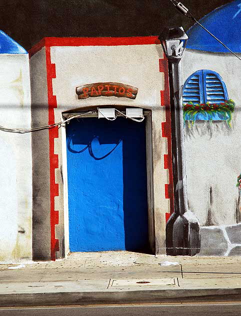 The mural at Papa Cristo's  2771 West Pico Boulevard, at Normandie Avenue 