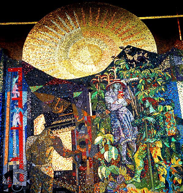 Untitled 1955 mosaic mural by Millard Sheets, Home Savings and Loan Building, 9245 Wilshire Boulevard, Beverly Hills 