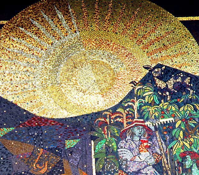 Untitled 1955 mosaic mural by Millard Sheets, Home Savings and Loan Building, 9245 Wilshire Boulevard, Beverly Hills 