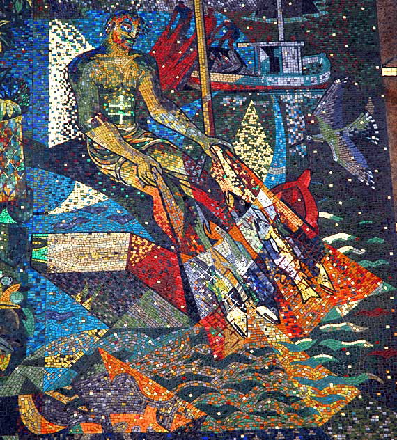 Untitled 1955 mosaic mural by Millard Sheets, Home Savings and Loan Building, 9245 Wilshire Boulevard, Beverly Hills 