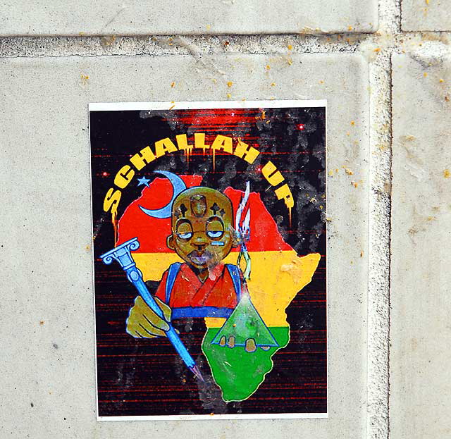Odd Africa sticker on white tile wall, Hollywood