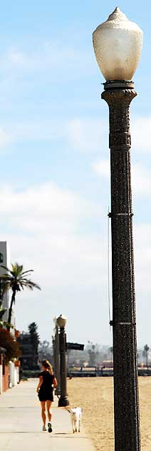 Woman and dog, Oceanfront Walk, Marina Peninsula