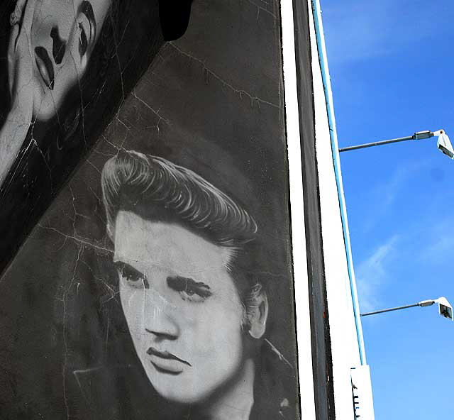 Elvis Presley and Joan Crawford - graphic on Melrose Avenue 