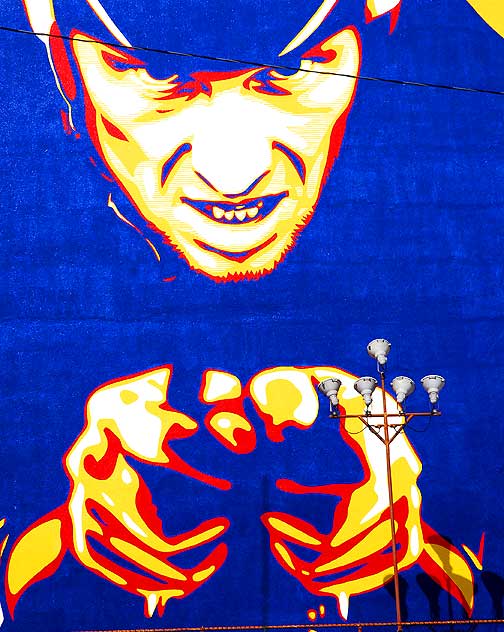 Shepard Fairey mural depicting Lance Armstrong, at the Ricardo Montalbn Theater on Vine
