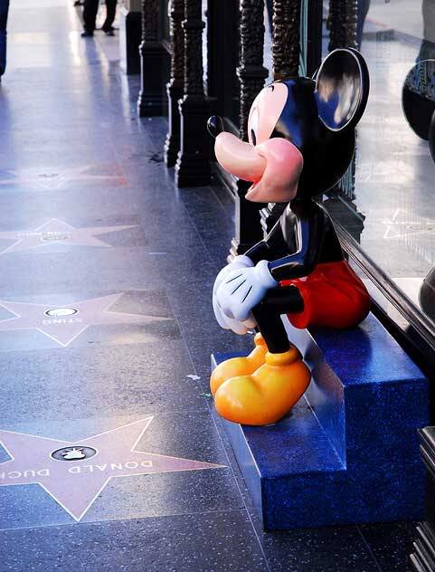Mickey Mouse at Donald Duck's star on Hollywood Boulevard (next to Sting's star)