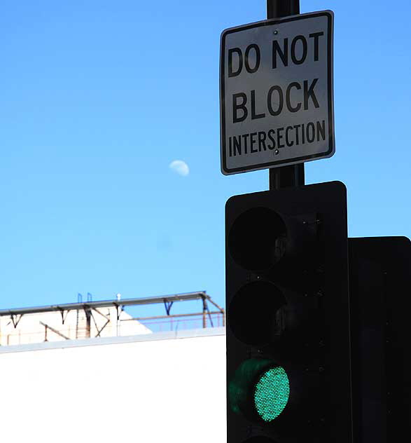 Half moon over Hollywood Boulevard