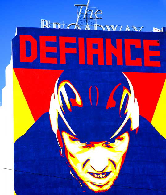 Shepard Fairey mural depicting Lance Armstrong, at the Ricardo Montalbn Theater on Vine