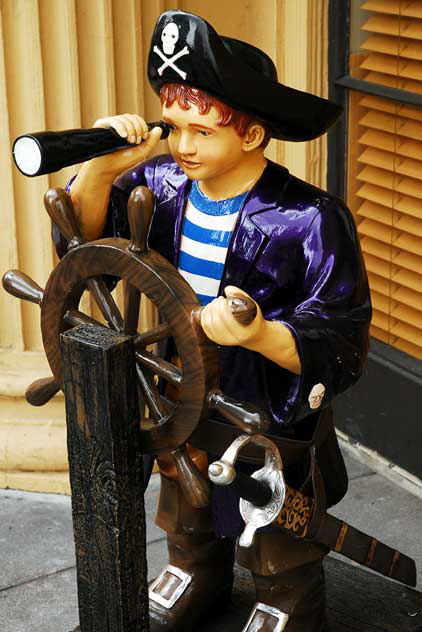 Fake pirate, northwest corner of Hollywood Boulevard and North Sycamore