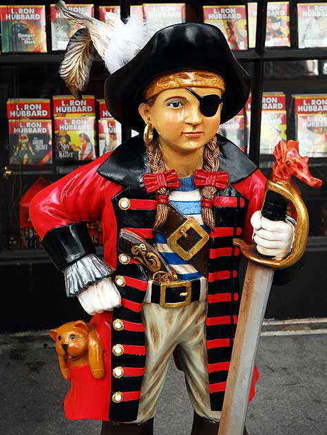 Fake pirate, northwest corner of Hollywood Boulevard and North Sycamore