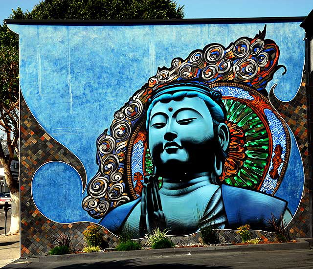 El Mac and Retna mural at Western and Marathon, north of Wilshire Boulevard, Los Angeles