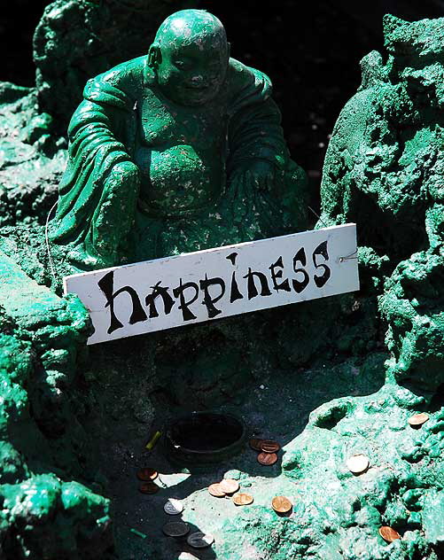 Happiness Buddha at wishing well, Los Angeles' Chinatown