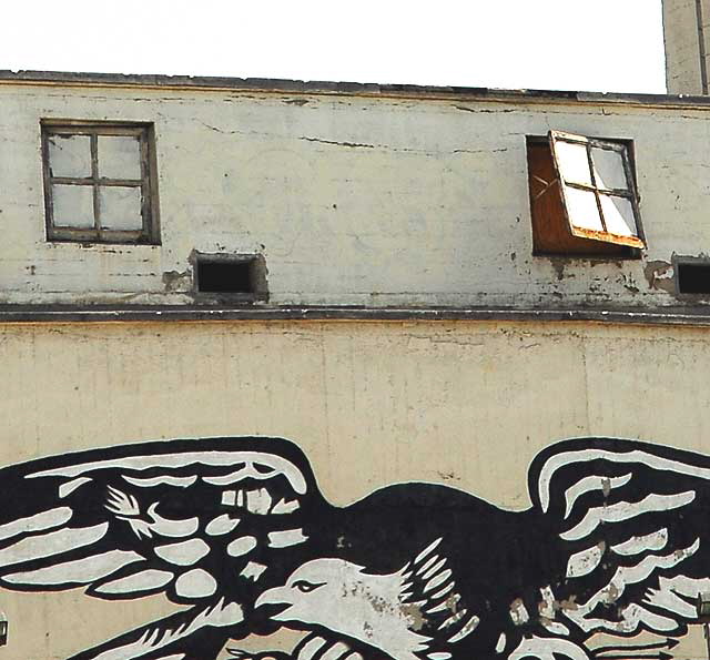 Eagle graphic on warehouse, Los Angeles' Chinatown