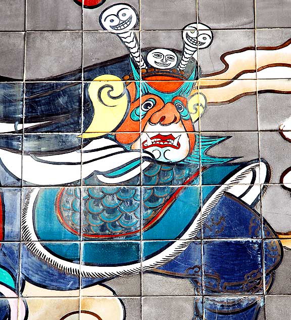 Mural detail, Broadway, in Los Angeles' Chinatown