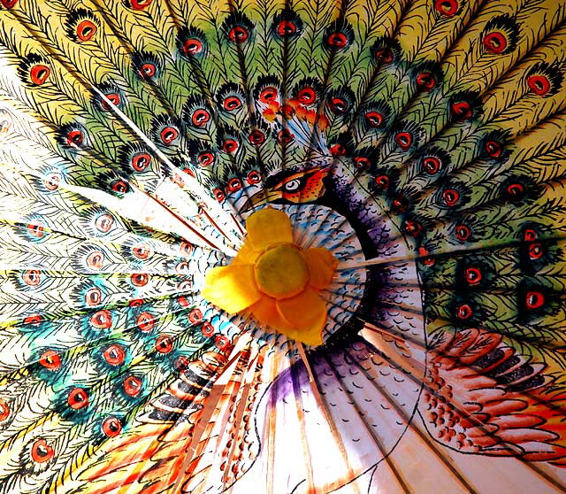 Peacock parasol, Los Angeles' Chinatown