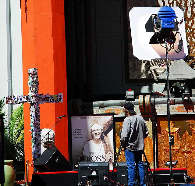 Setting up for the premiere of "The Cross: The Arthur Blessitt Story" - Tuesday, March 24, 2009, Grauman's Chinese Theatre in Hollywood