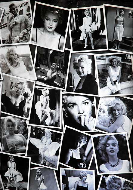 Marilyn Monroe pictures in shop window, Hollywood Boulevard