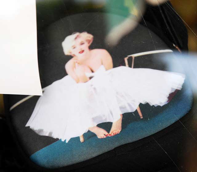 Marilyn Monroe purse in shop window, Hollywood Boulevard