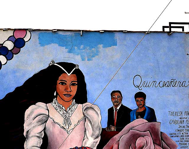 Quinceaera mural by Theresa Powers, assisted by Carolina Flores - Lemoyne Street and Sunset Boulevard, in Echo Park