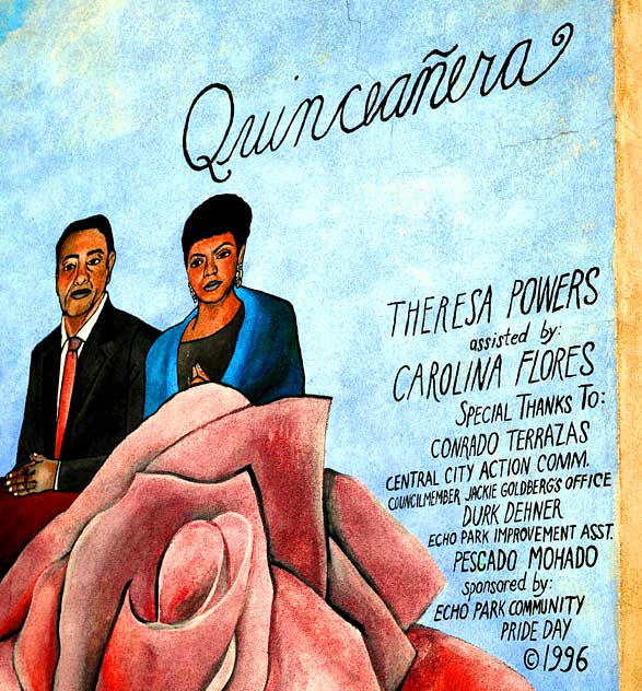 Quinceaera mural by Theresa Powers, assisted by Carolina Flores - Lemoyne Street and Sunset Boulevard, in Echo Park