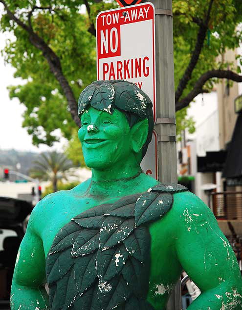 Jolly Green Giant figure on display at antique shop, Main Street, Culver City