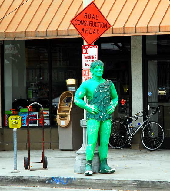 Jolly Green Giant figure on display at antique shop, Main Street, Culver City