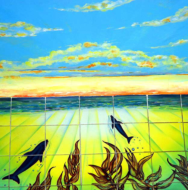 Dolphin tile mural, Ocean Front Walk, Venice Beach