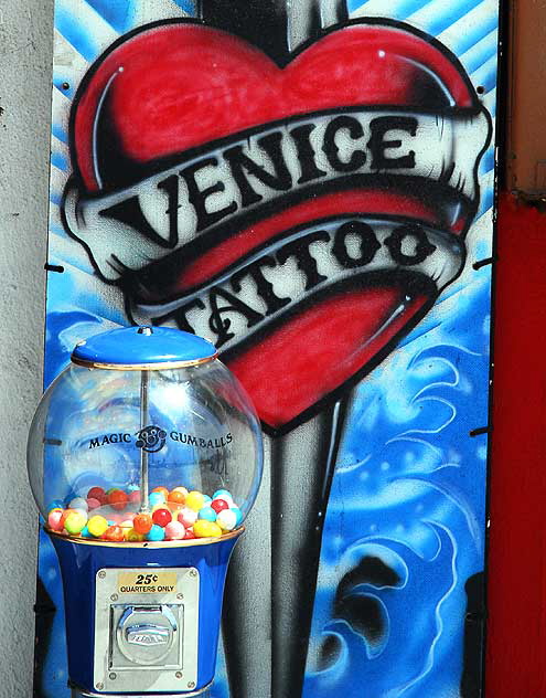 Magic Gumball machine at Venice Tattoo, Ocean Front Walk, Venice Beach
