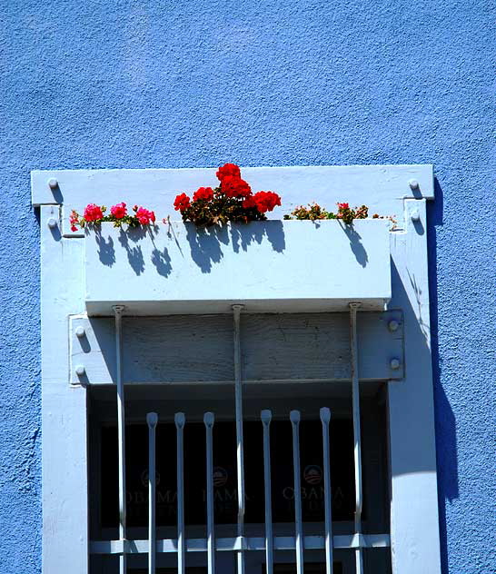 Blue wall at 723 Ocean Front Walk, Venice Beach 