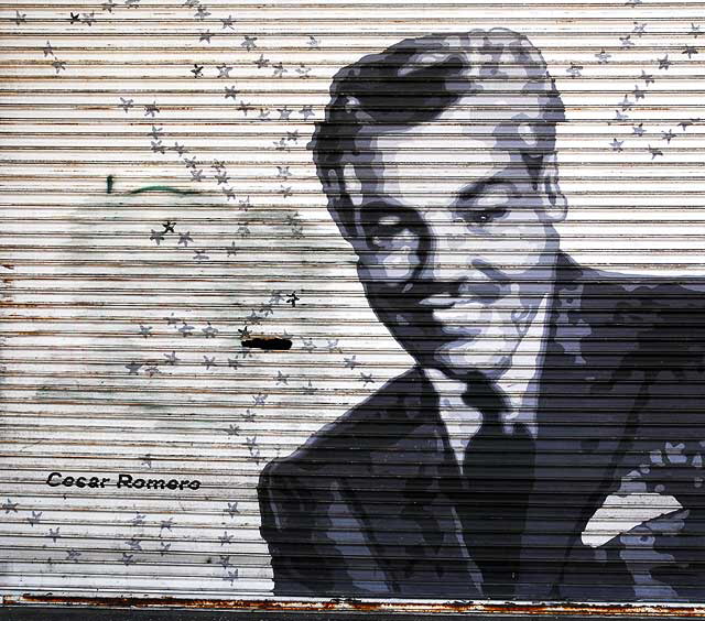 Cesar Romero rollup door, Hollywood Boulevard