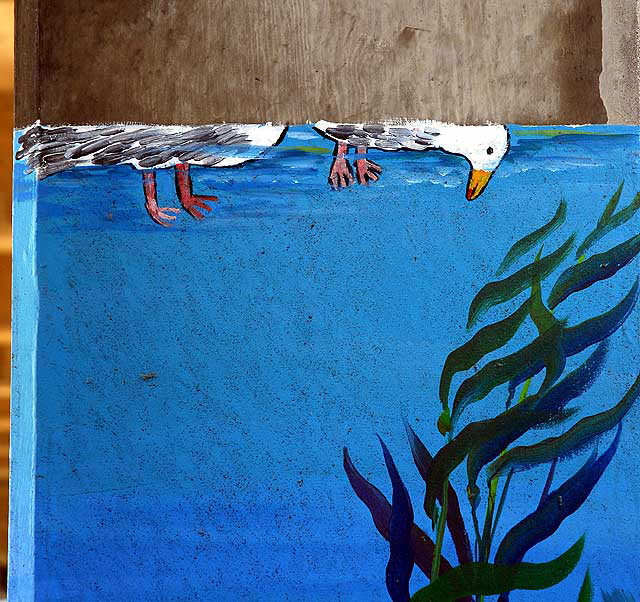 Detail of mural at the aquarium at the base of the Santa Monica Pier