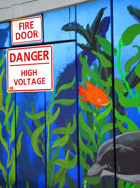 Detail of mural at the aquarium at the base of the Santa Monica Pier