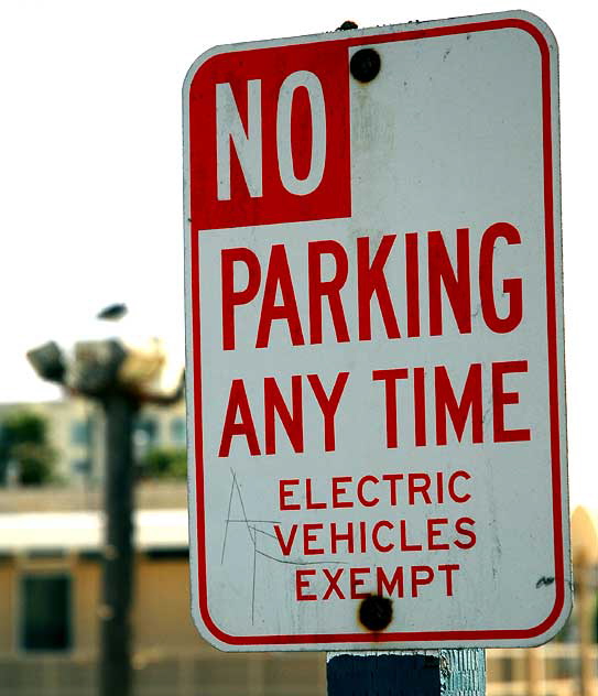 Electric Car parking sign on the Santa Monica Pier