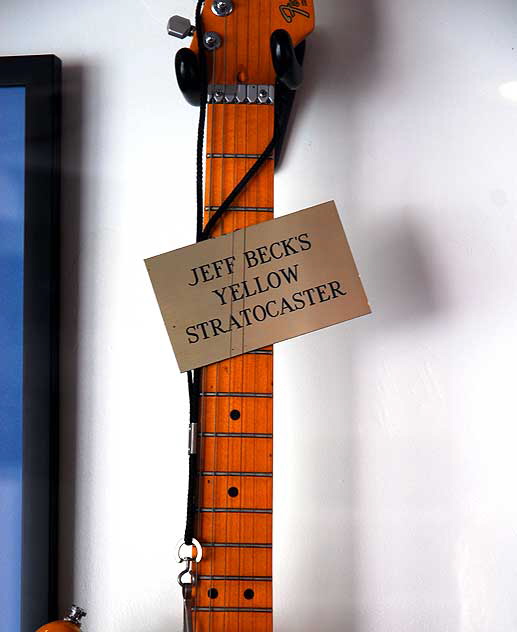 Jeff Beck guitar in window of Guitar Center, Sunset Boulevard