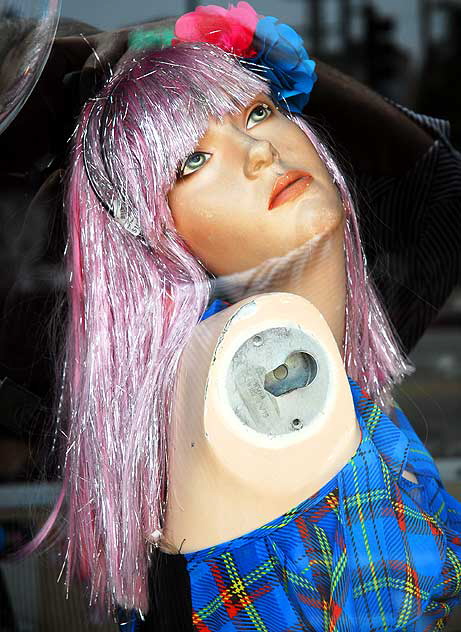 One-armed manikin, window display at Pop Killer, Sunset Boulevard