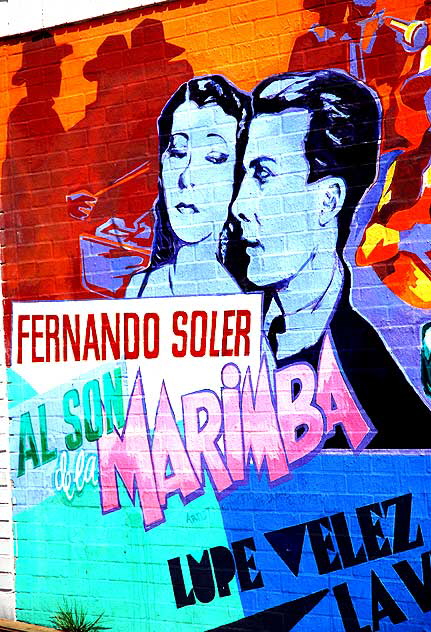 Mural dedicated to Latin movie stars, Sunset Boulevard at Mohawk, in Echo Park