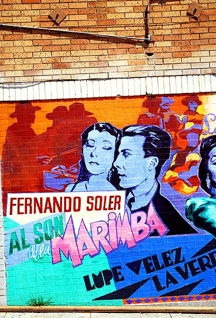 Mural dedicated to Latin movie stars, Sunset Boulevard at Mohawk, in Echo Park