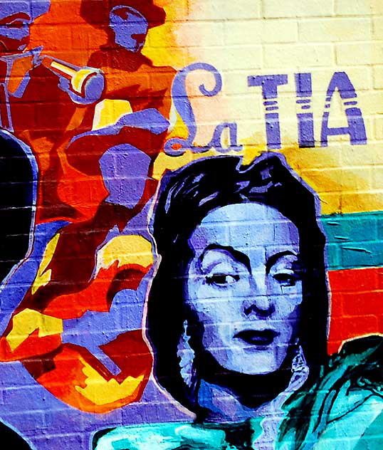 Mural dedicated to Latin movie stars, Sunset Boulevard at Mohawk, in Echo Park