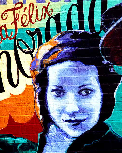 Mural dedicated to Latin movie stars, Sunset Boulevard at Mohawk, in Echo Park