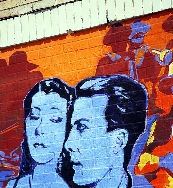 Mural dedicated to Latin movie stars, Sunset Boulevard at Mohawk, in Echo Park