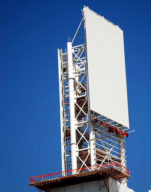 Blank White Billboard and Blue Sky, at the W Hotel under construction at Hollywood and Vine