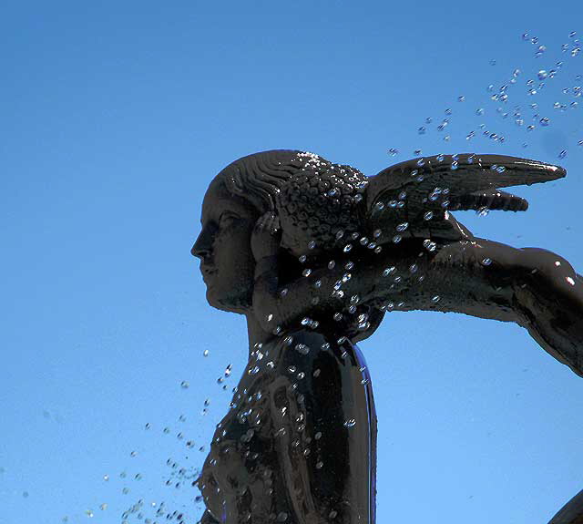 Fountain at the northeast corner of Sunset and Vine, the center of Hollywood