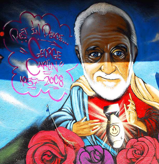 George Carlin memorial graffiti wall - alley behind Melrose Avenue