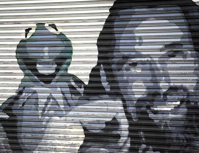 Kermit the Frog, Jim Henson, rollup door, Hollywood Boulevard