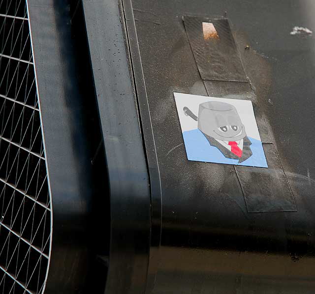 Sticker, Man with Pot on his Head, North Cahuenga Boulevard, Hollywood