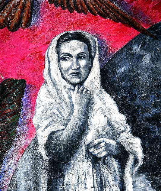 Detail of Delores Del Rio mural, Hudson Avenue at Hollywood Boulevard