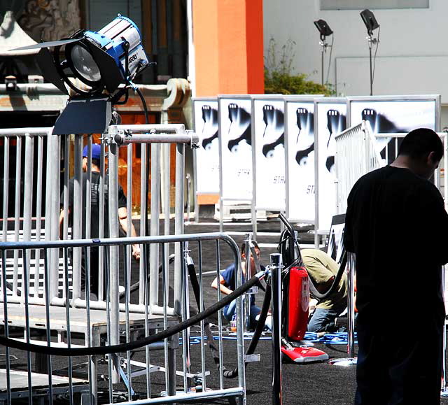 Setting up for the premiere of Star Trek at the Chinese Theater in Hollywood, Thursday, April 30, 2009